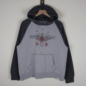 Ralph Lauren Denim & Supply Bald Eagle Hoodie Gray Men's XL 23.5x25